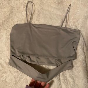 Grey crop top with cut out